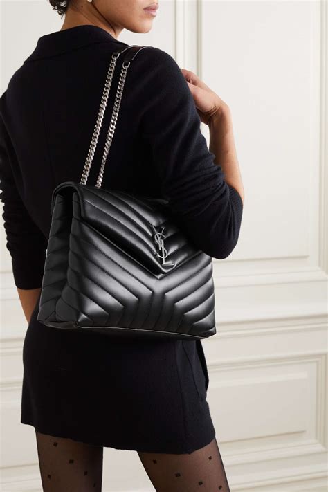 ysl loulou media nera|SAINT LAURENT Loulou medium quilted leather shoulder bag.